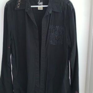 MENS BLACK  LOST ENTERPRISE LONG SLEEVE SHIRT